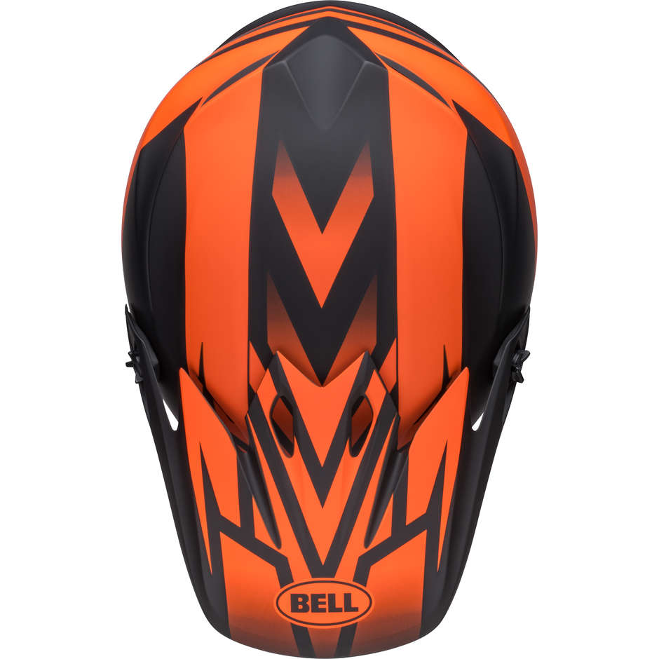 Casque Moto Cross Enduro Bell MX-9 MIPS DISRUPT Noir Mat Orange
