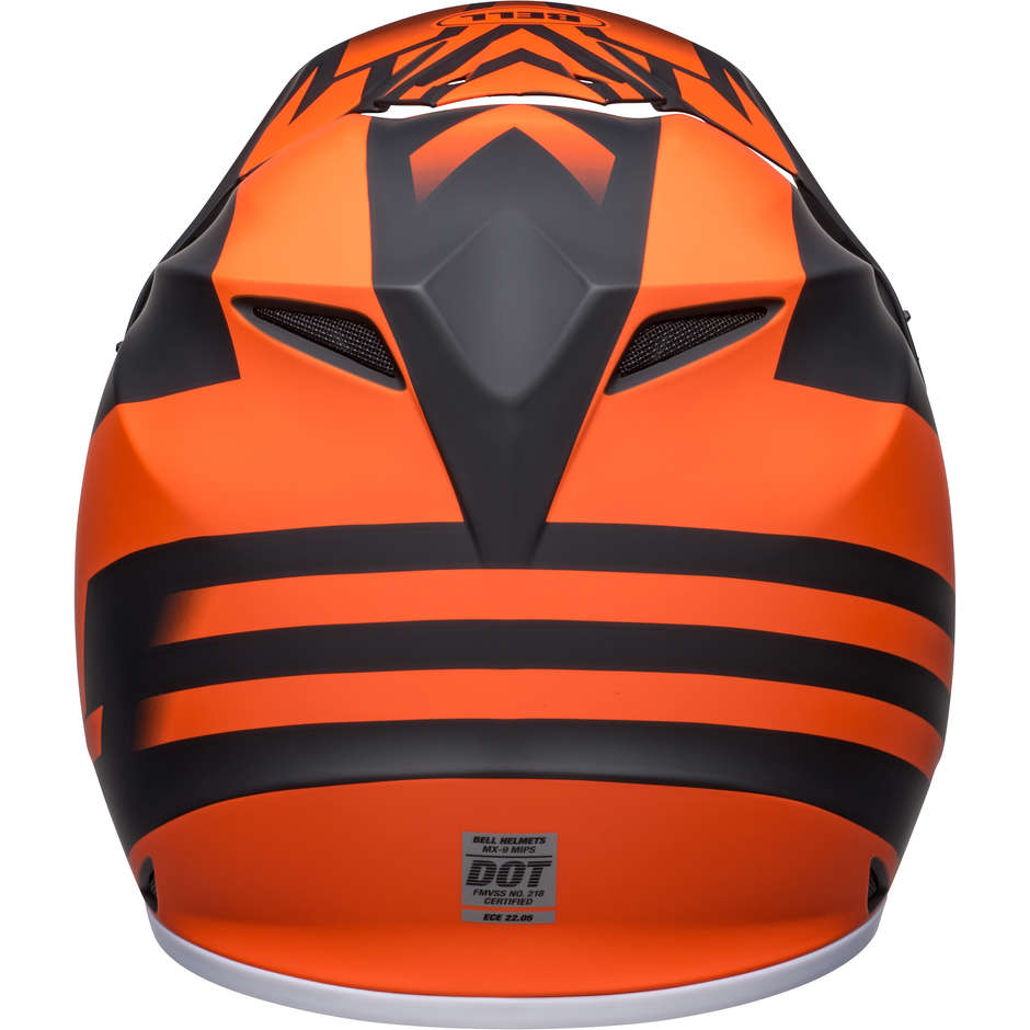 Casque Moto Cross Enduro Bell MX-9 MIPS DISRUPT Noir Mat Orange