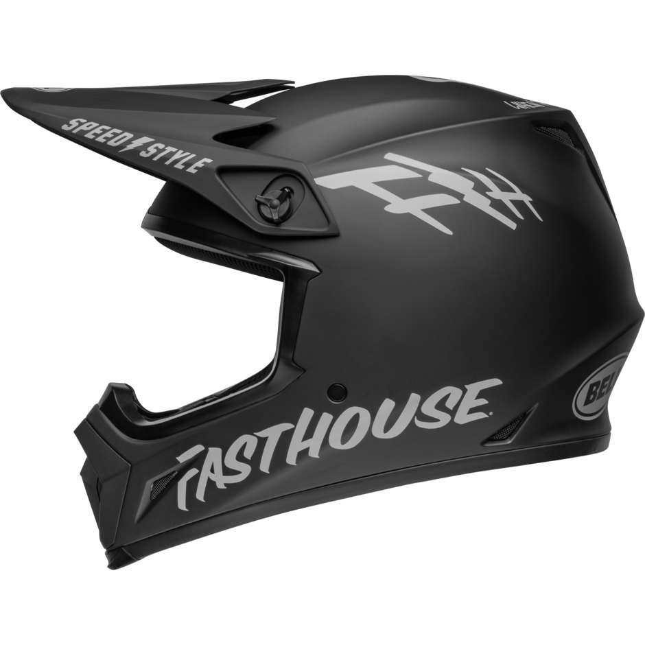 Casque Moto Cross Enduro Bell MX-9 MIPS FASTHOUSE Noir Mat Gris