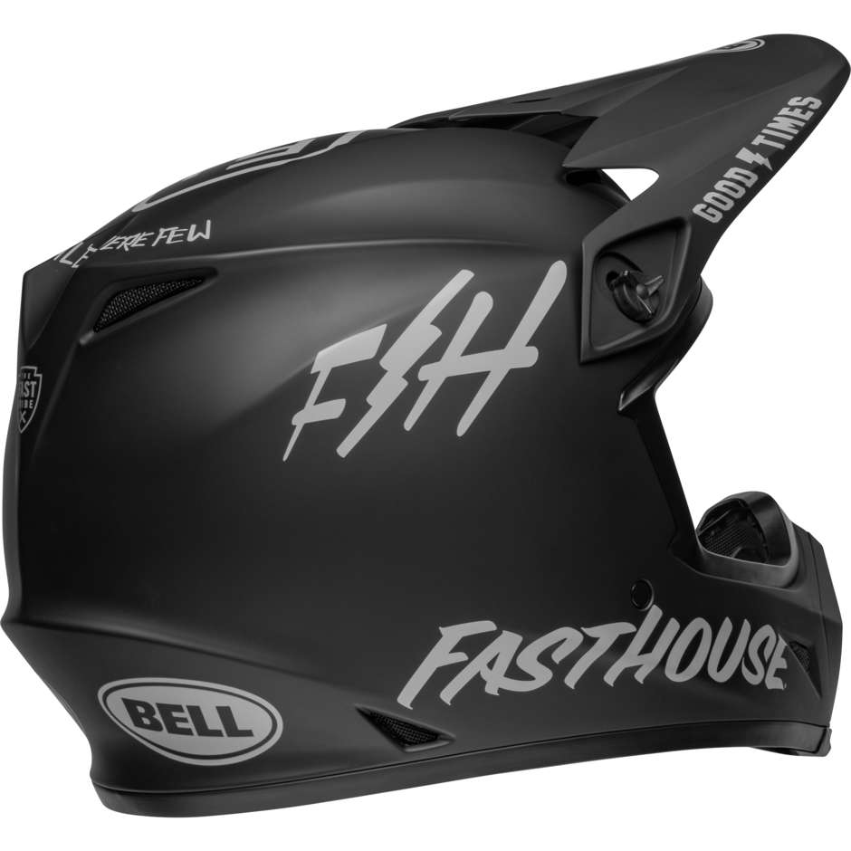 Casque Moto Cross Enduro Bell MX-9 MIPS FASTHOUSE Noir Mat Gris