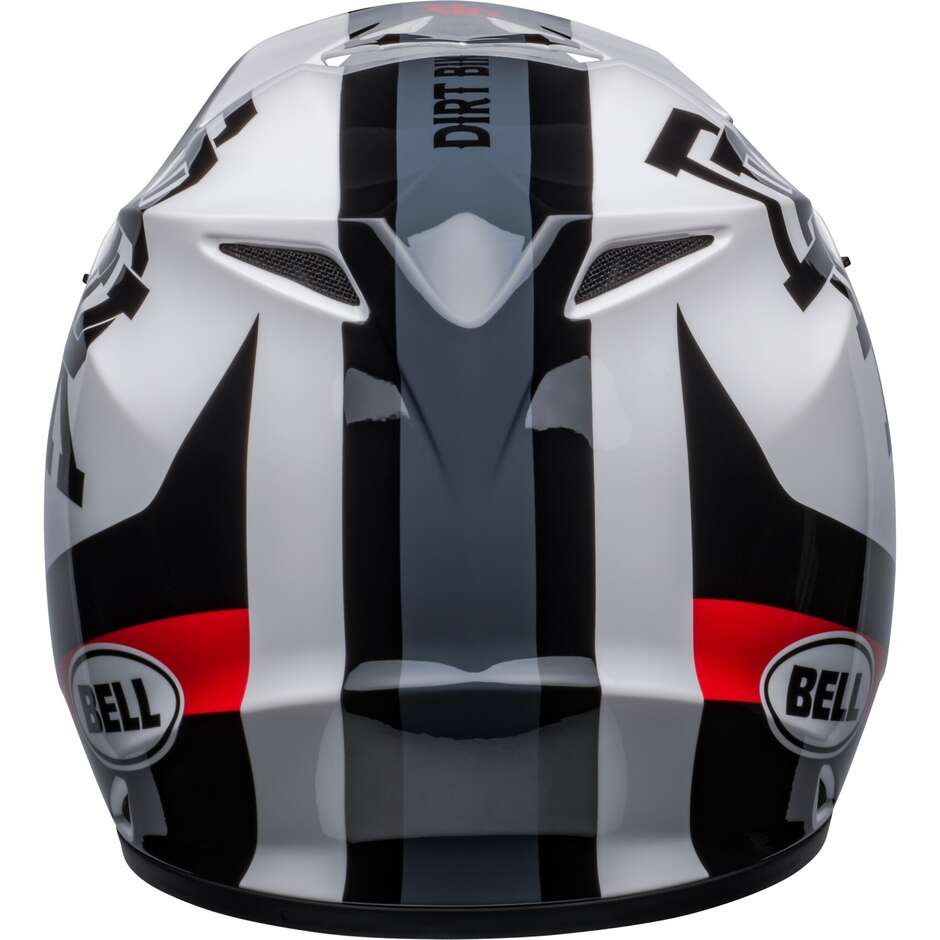 Casque Moto Cross Enduro Bell MX-9 MIPS TWITCH DBK Blanc Noir