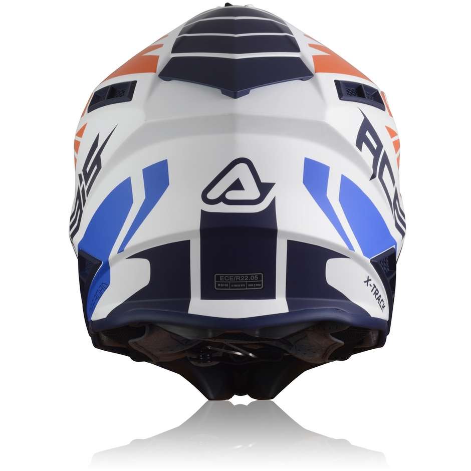 Casque Moto Cross Enduro En Acerbis X-TRACK VTR Orange Bleu Fibre