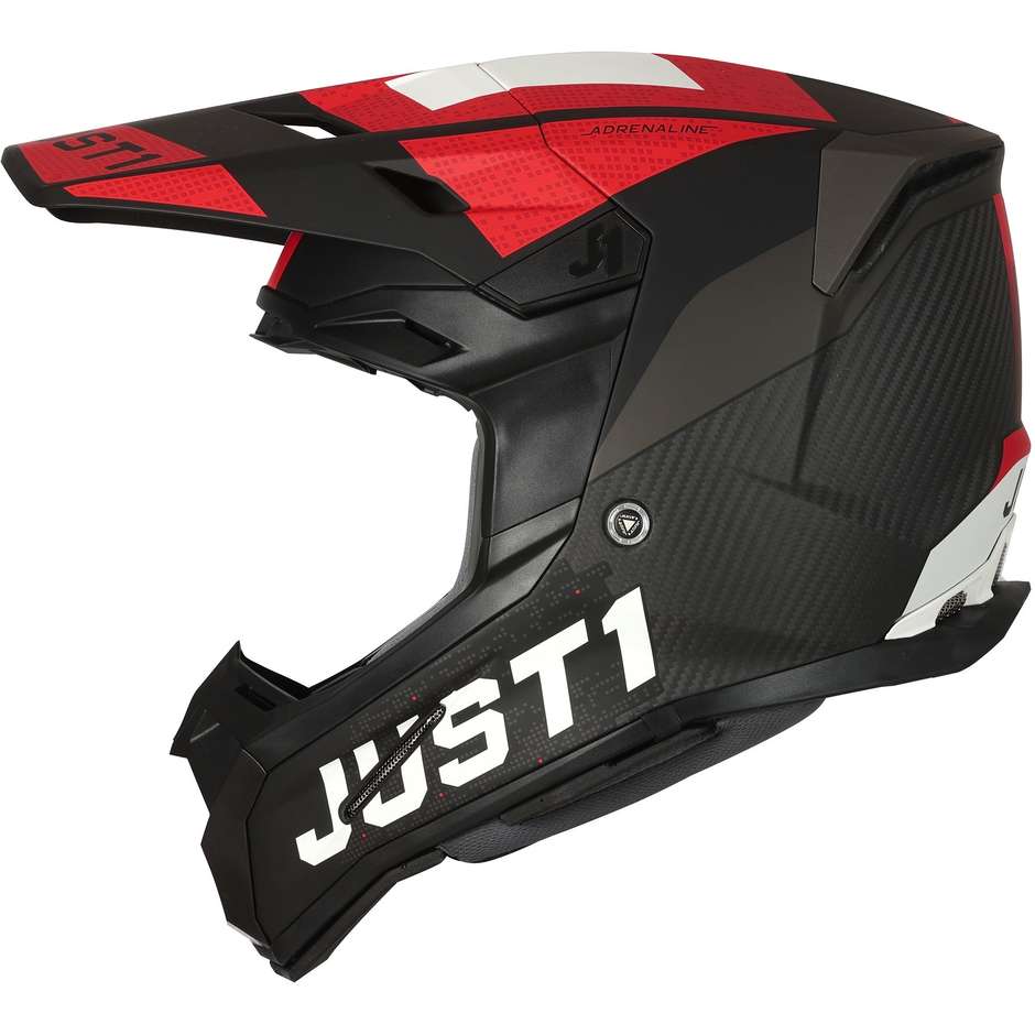 Casque Moto Cross Enduro en Carbone Just1 J22 ADRENALINE Red Matt Carbon