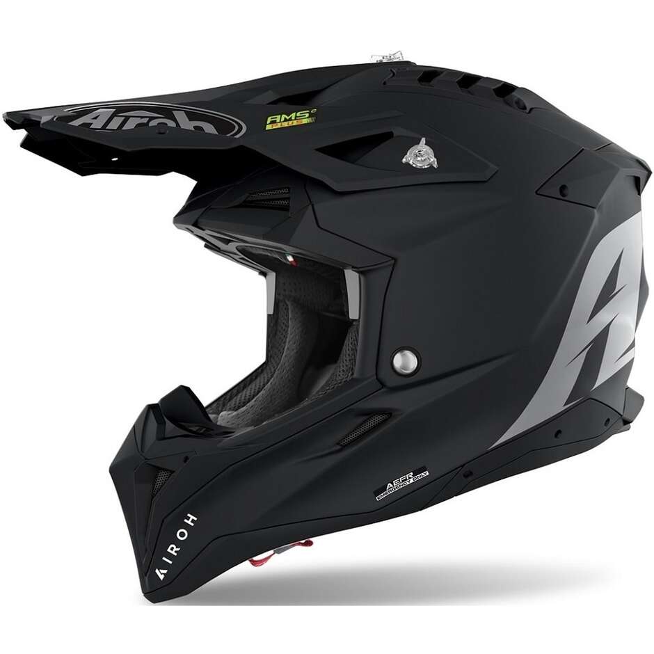 Casque Moto Cross Enduro En Fibre HPC Airoh AVIATOR 3 Couleur Noir Mat
