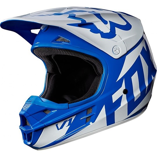Casque Moto Cross Enduro Fox V1 MX Race Bleu