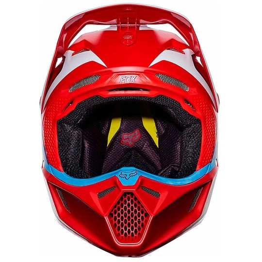 Casque Moto Cross Enduro Fox V3 Seca en fibre rouge