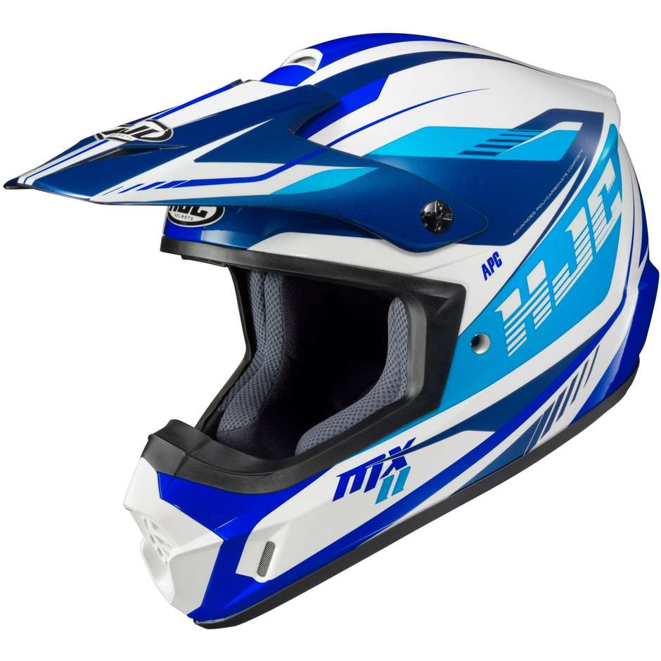 Casque Moto Cross Enduro Hjc CL-XY II DRIFT MC2 Blanc Bleu