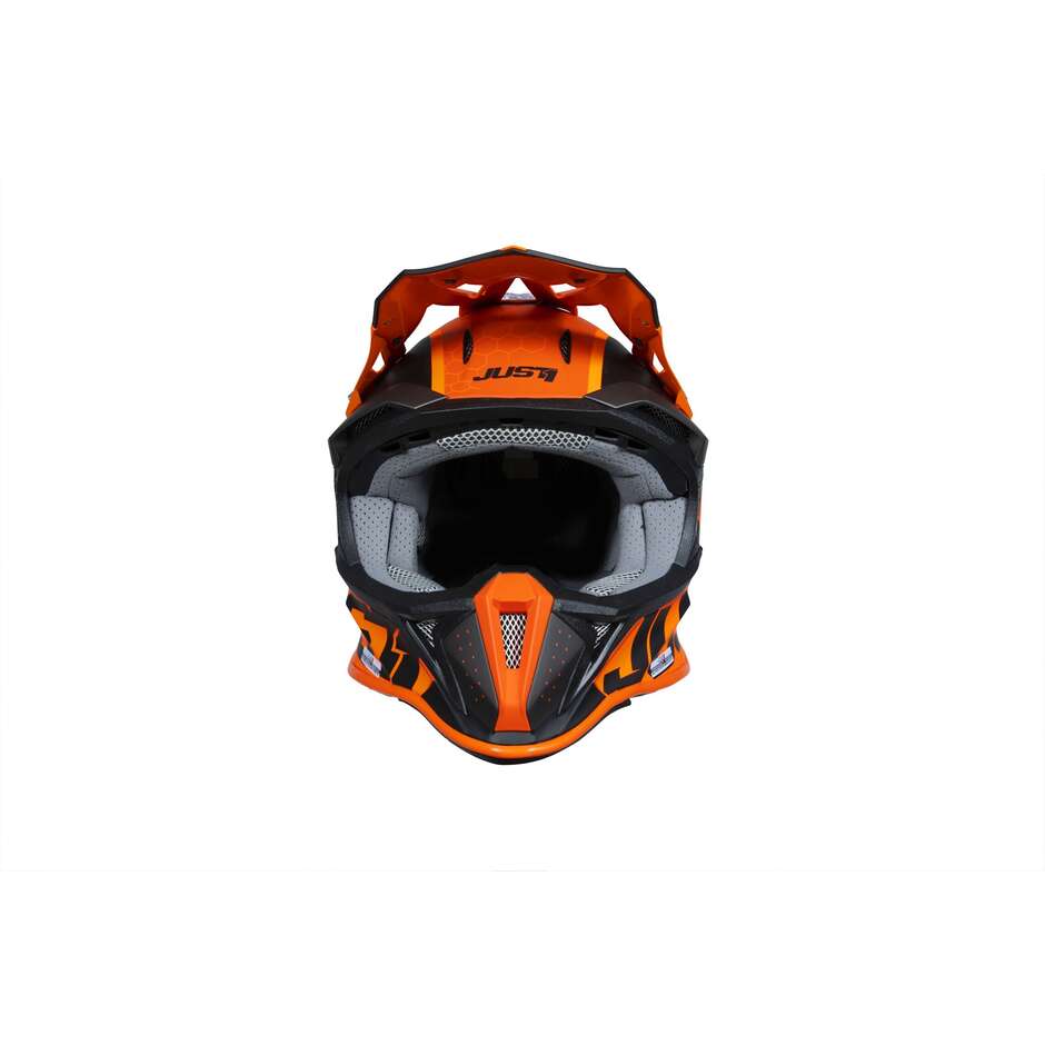 Casque Moto Cross Enduro Just1 J18-f Hexa Orange Titane Noir