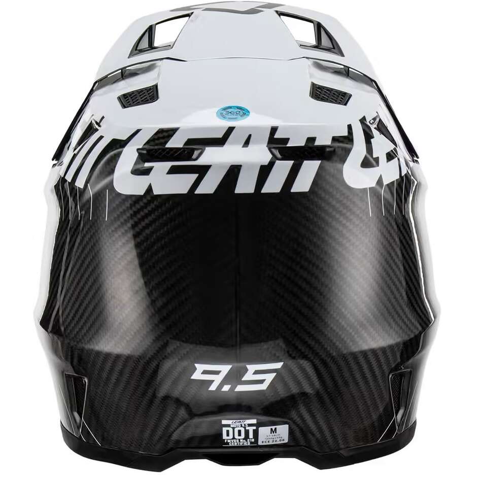 Casque Moto Cross Enduro Leatt 9.5 V23 Carbon Blanc Avec Masque