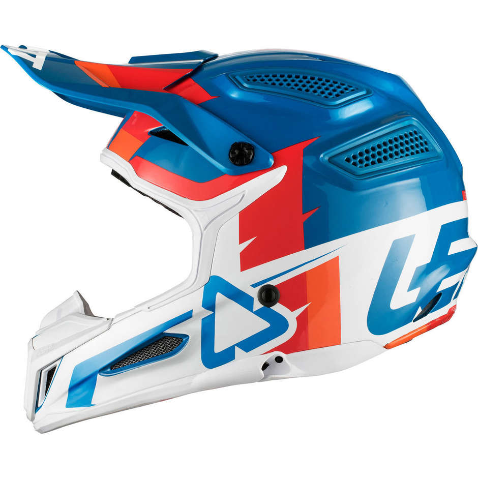 Casque Moto Cross Enduro Leatt GPX 5.5 v10 Bleu Blanc