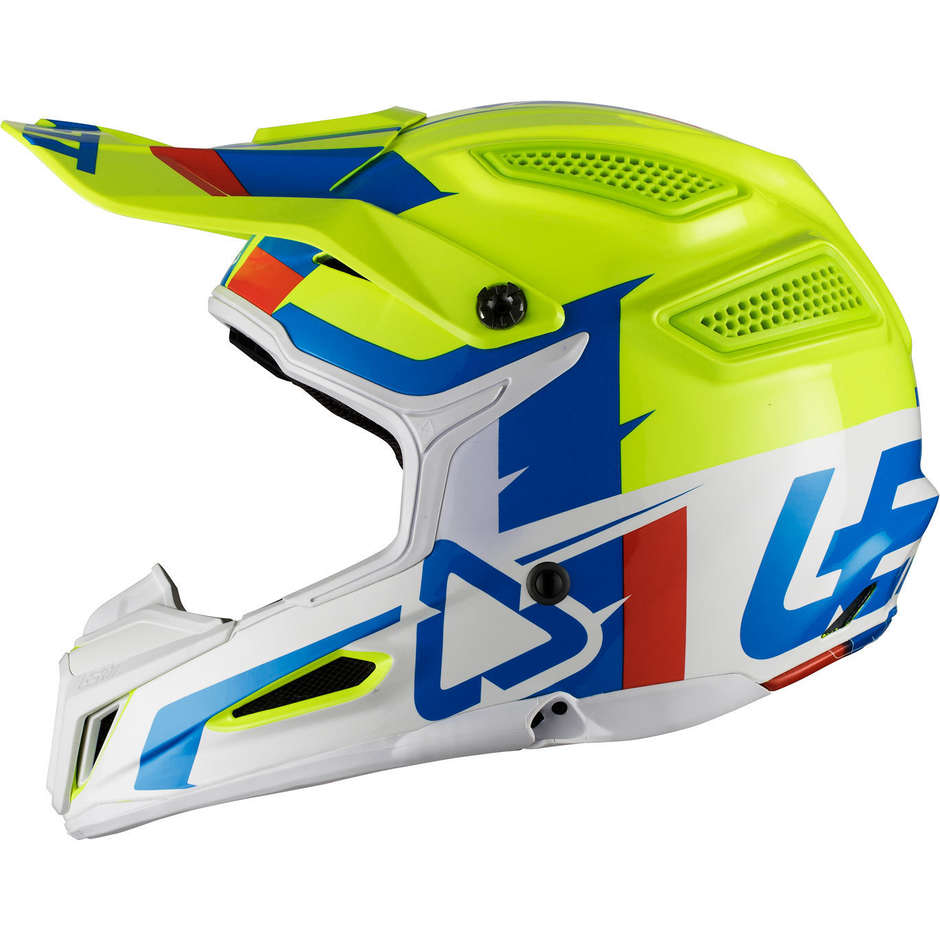 Casque Moto Cross Enduro Leatt GPX 5.5 v10 Lime Blanc