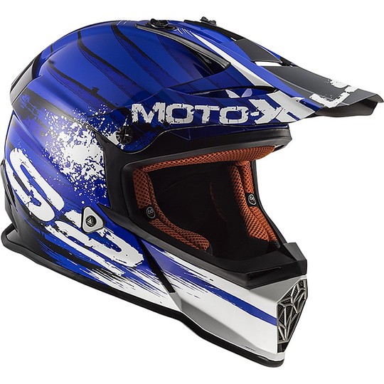 Casque Moto Cross Enduro LS2 MX437 Fast Gator Blue