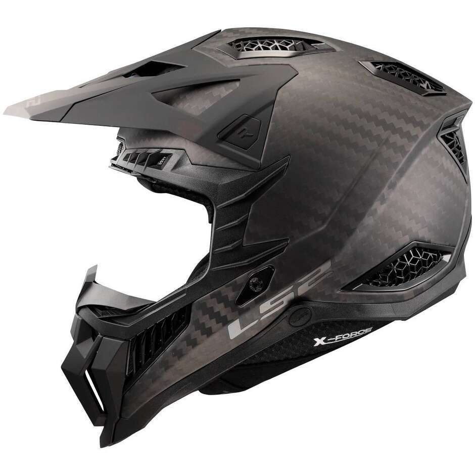 Casque Moto Cross Enduro LS2 MX703 C X-FORCE PRO FIM Carbone Mat