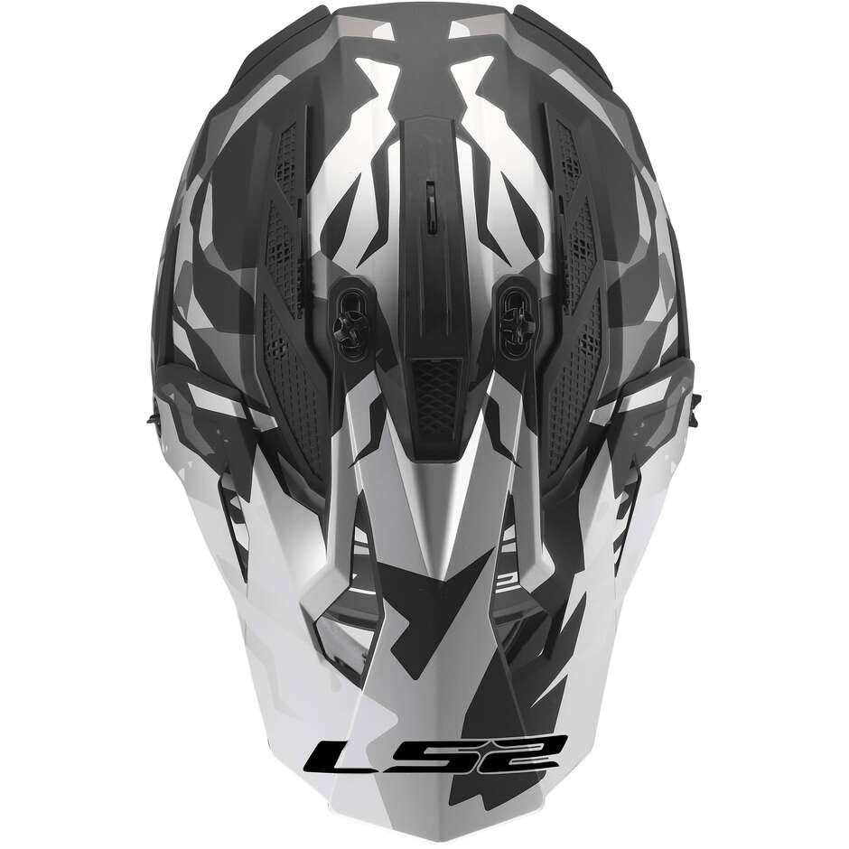 Casque moto cross enduro LS2 MX708 FAST II GROTESK Noir Gris