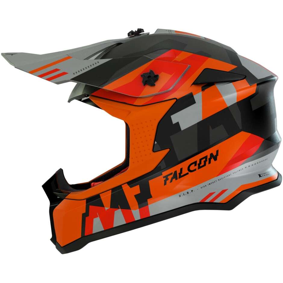 Casque Moto Cross Enduro Mt Helmet FALCON ARYA A4 Matt Orange