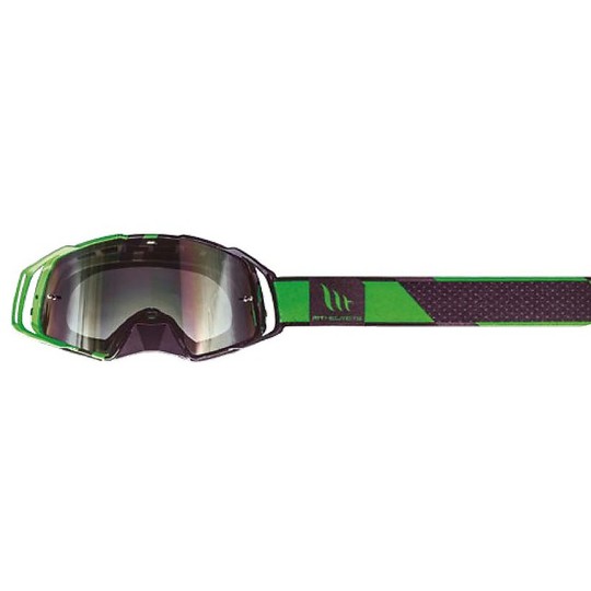Casque Moto Cross Enduro MT MX-EVO Stripes Fluo Green Goggle