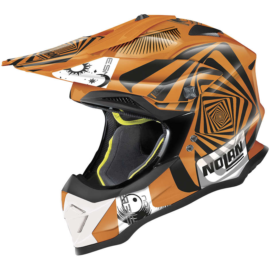 Casque Moto Cross Enduro Nolan N53 RIDDLER 088 Orange Led