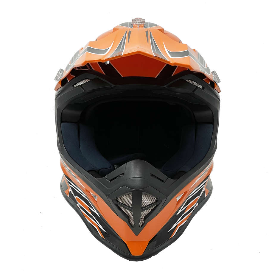 Casque Moto Cross Enduro One Racing Tiger Orange-Noir Nouveau