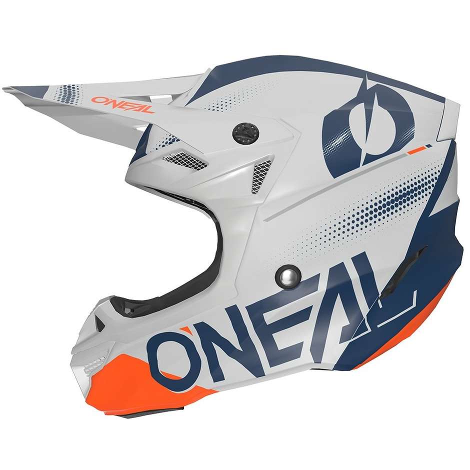 Casque Moto Cross Enduro Oneal 5Srs Polyacrylite HAZE V.22 Bleu Orange