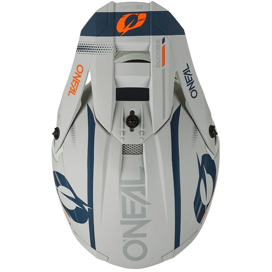 Casque Moto Cross Enduro Oneal 5Srs Polyacrylite HAZE V.22 Bleu Orange