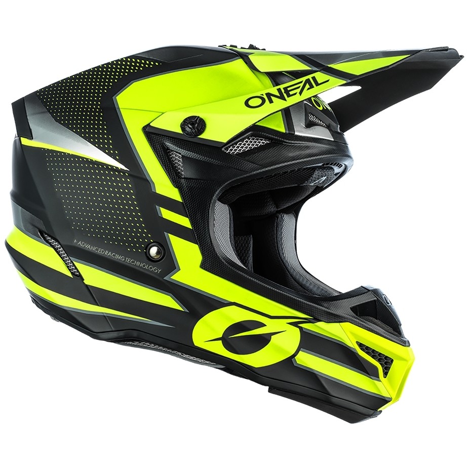 Casque Moto Cross Enduro Oneal 5Srs Polyacrylite Helmetleek Noir Jaune