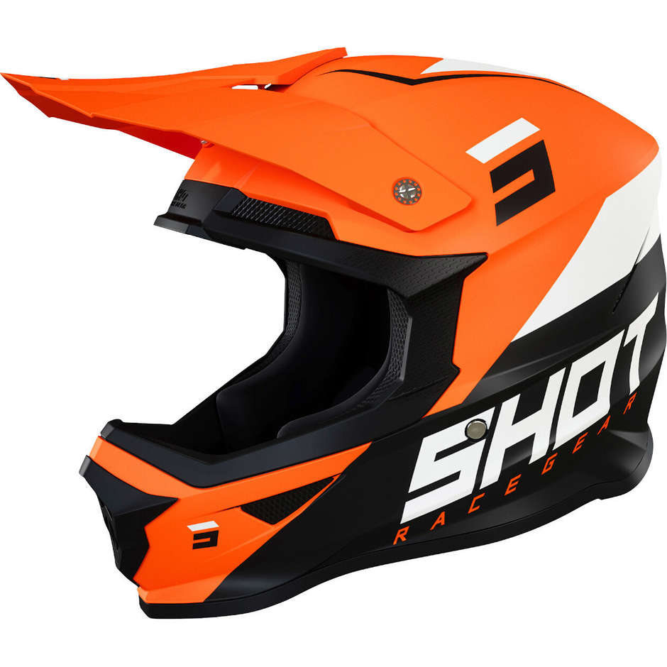 Casque Moto Cross Enduro Shot FURIOUS CHASE NEON Orange Mat
