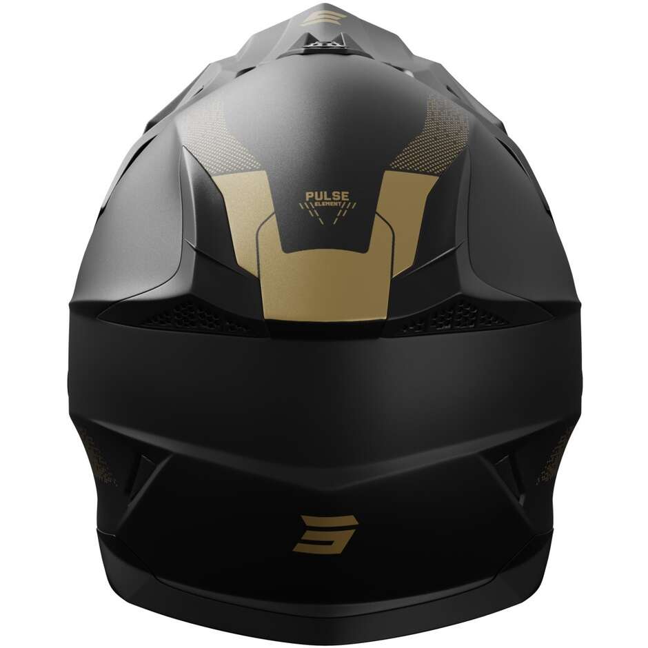 Casque Moto Cross Enduro Shot PULSE ELEMENT Noir Mat Or