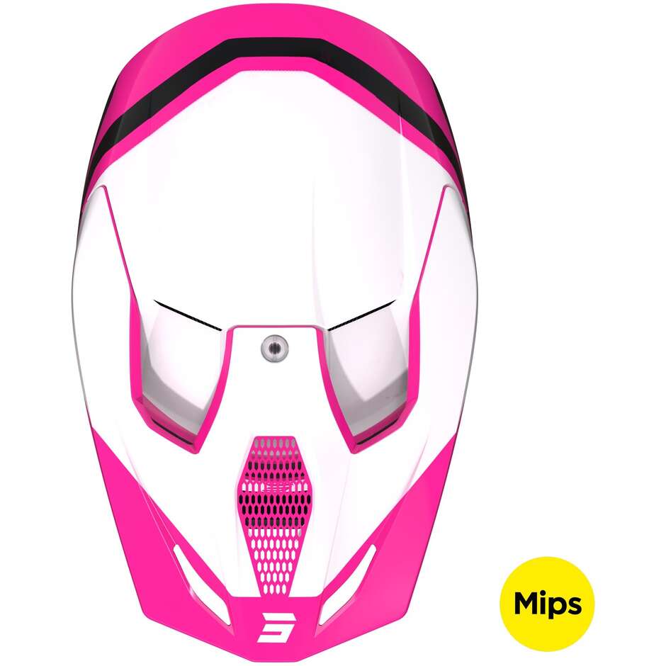 Casque Moto Cross Enduro Shot RACE SKY Rose Brillant