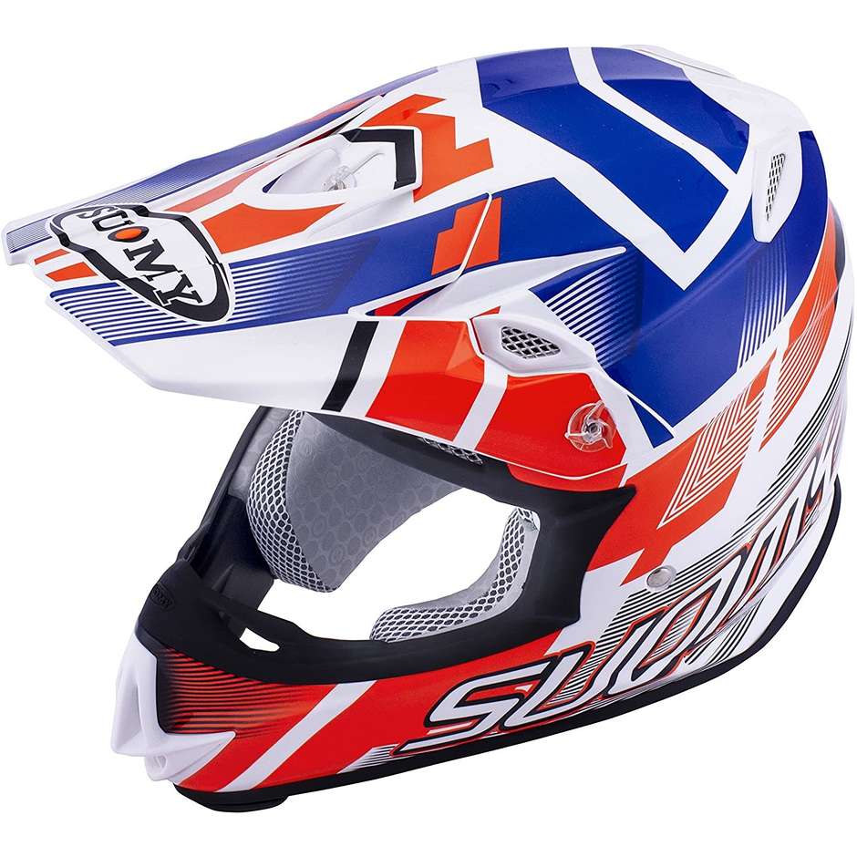 Casque Moto Cross Enduro Suomy MR JUMP SPECIAL Blanc Rouge Bleu