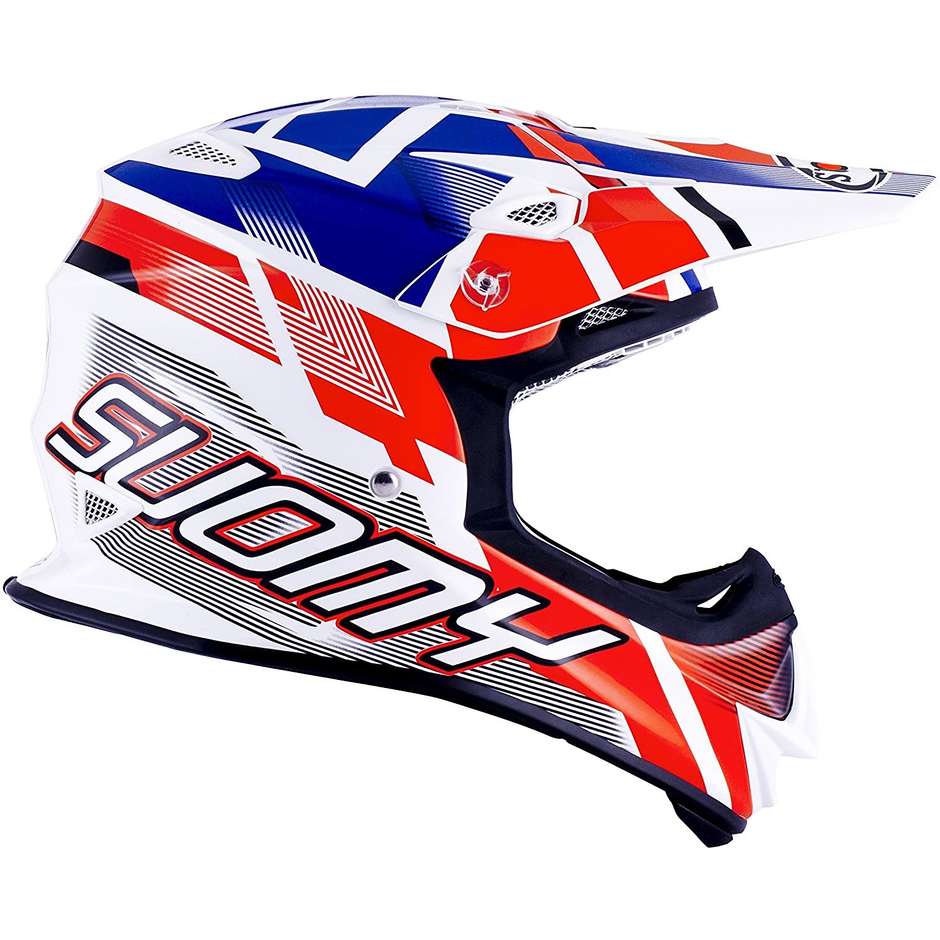 Casque Moto Cross Enduro Suomy MR JUMP SPECIAL Blanc Rouge Bleu