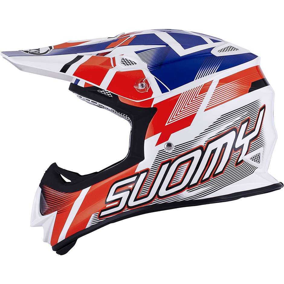 Casque Moto Cross Enduro Suomy MR JUMP SPECIAL Blanc Rouge Bleu