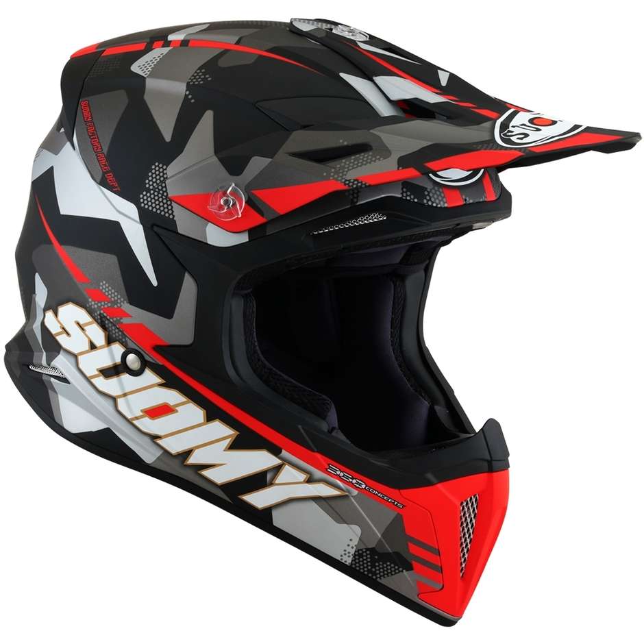 Casque Moto Cross Enduro Suomy X-WING CAMOUFLAGE Rouge Mat