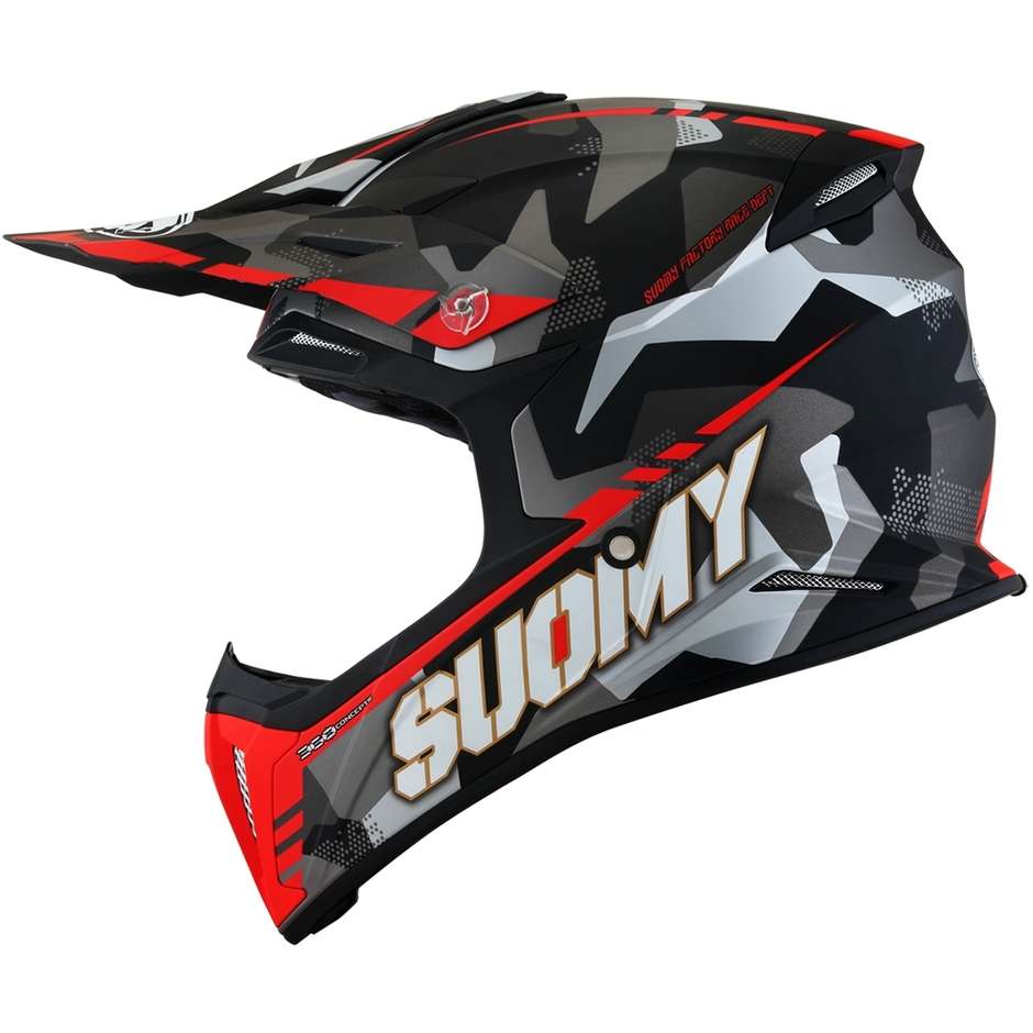 Casque Moto Cross Enduro Suomy X-WING CAMOUFLAGE Rouge Mat