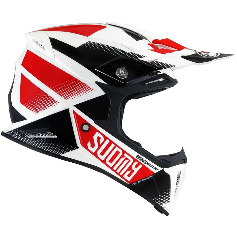 Casque Moto Cross Enduro Suomy X-WING GRIP Blanc Rouge