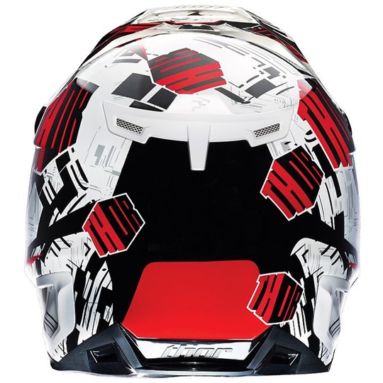 Casque Moto Cross Enduro Thor Verge Block Helmet 2015 Blanc Rouge