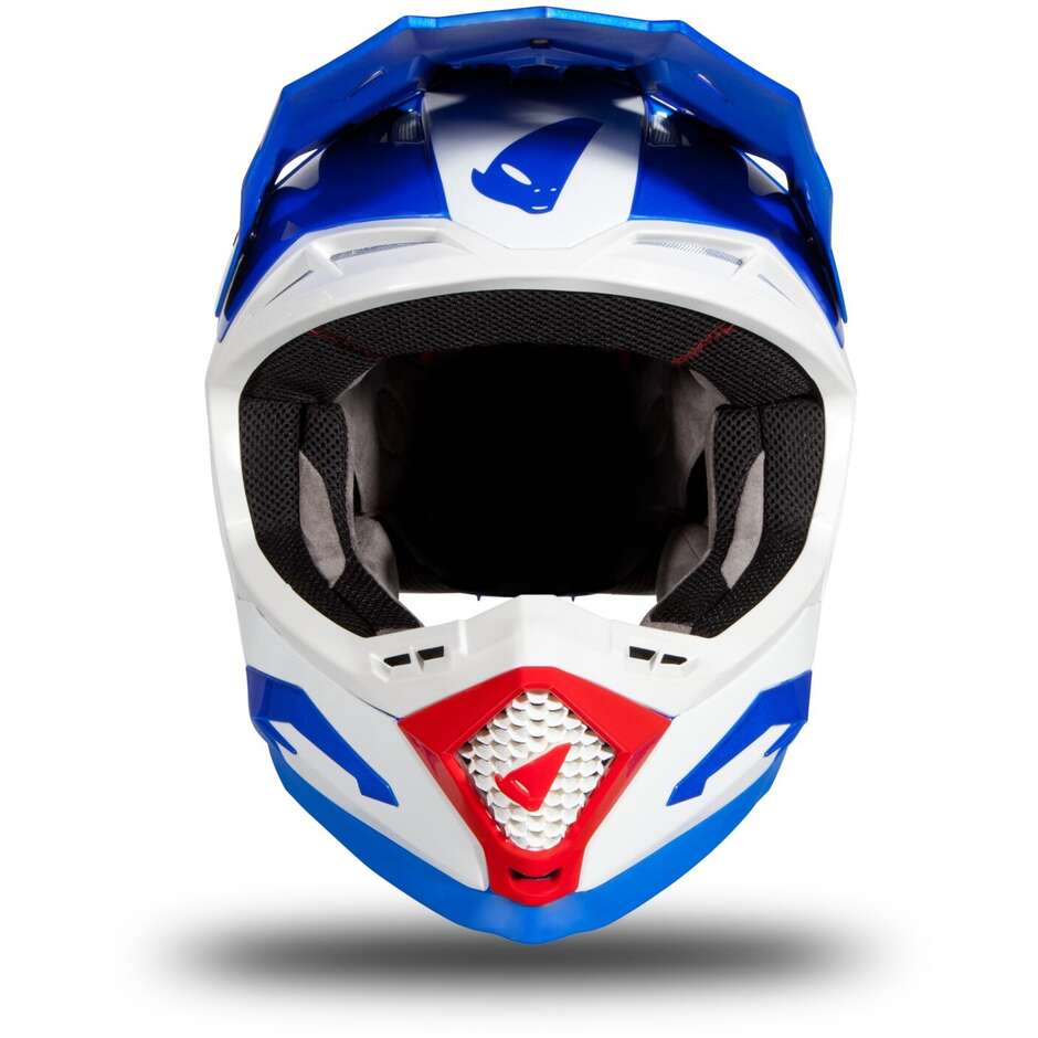 Casque Moto Cross Enduro Ufo ECHUS Bleu Blanc Rouge