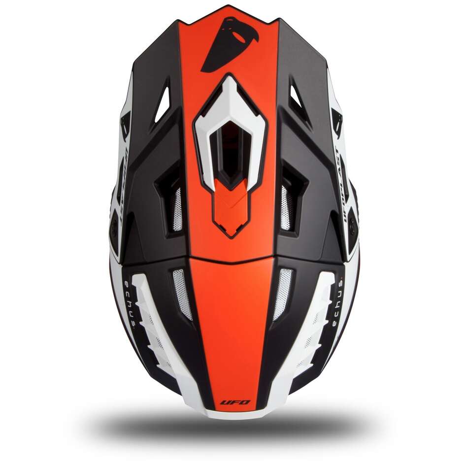 Casque Moto Cross Enduro Ufo ECHUS Noir Orange Blanc Mat