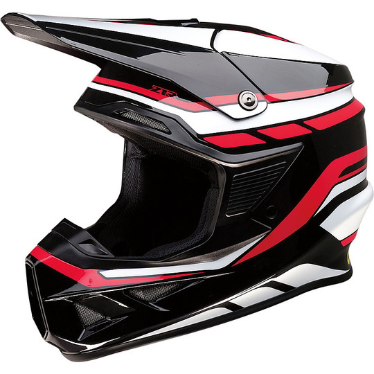 Casque Moto Cross Enduro Z1r FI Flanck Noir Blanc Rouge Brain Protection