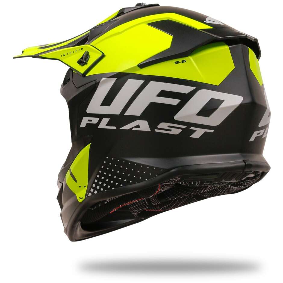 Casque Moto Cross Ufo INTREPID Noir Jaune