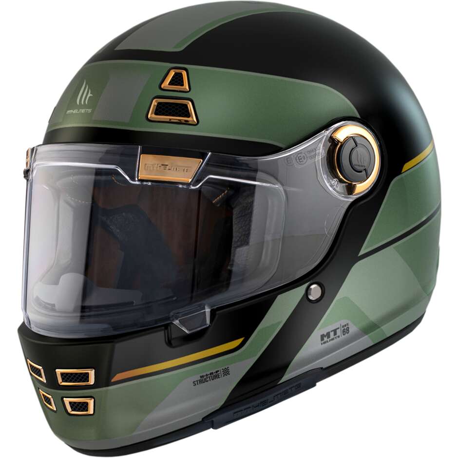 Casque Moto Custom Retro' Mt Helmets JARAMA 68Th C1 Noir Brillant