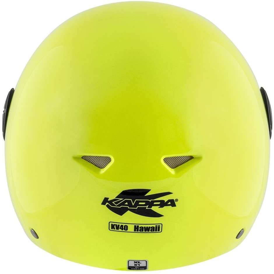 Casque moto Demi-Jet Kappa KV40 HAWAII Basic Fluo Yellow