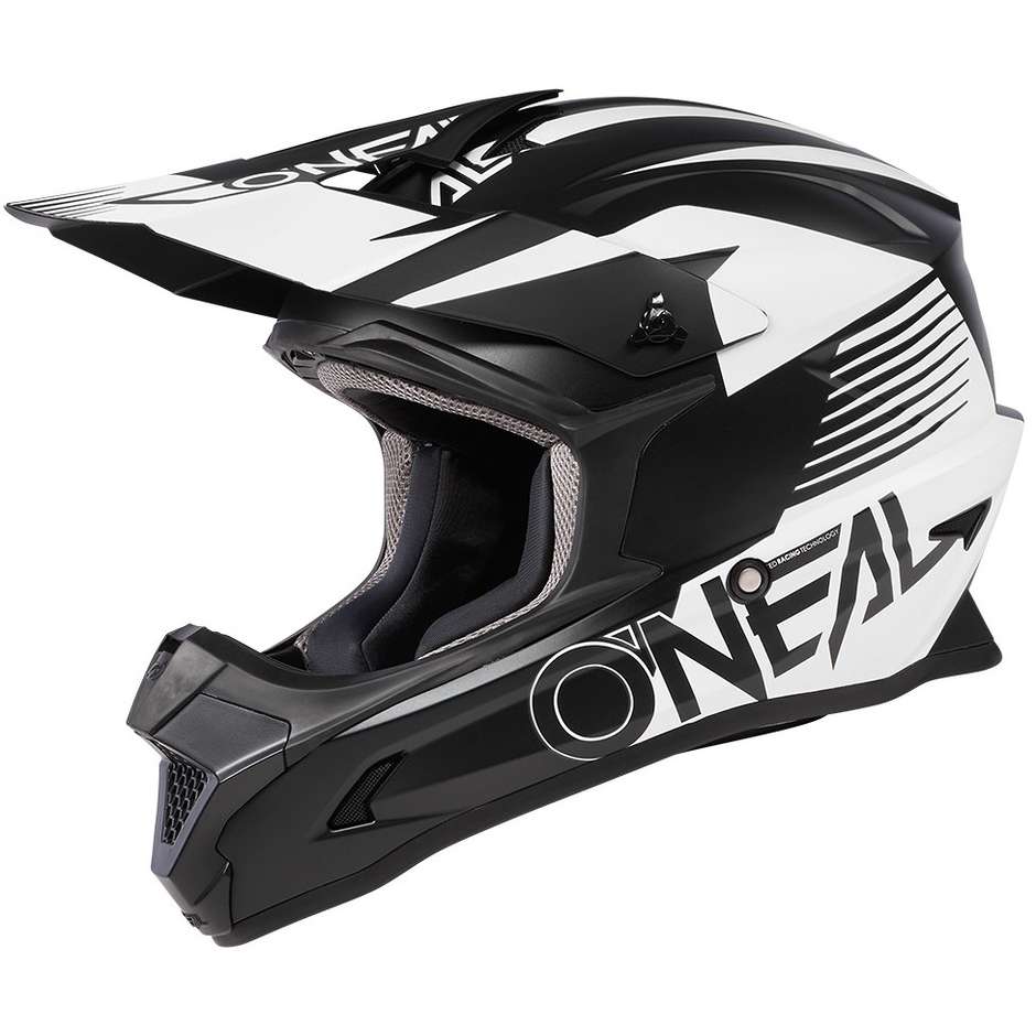 Casque moto enduro Oneal 1SRS Helmet STREAM V.23 Noir Blanc