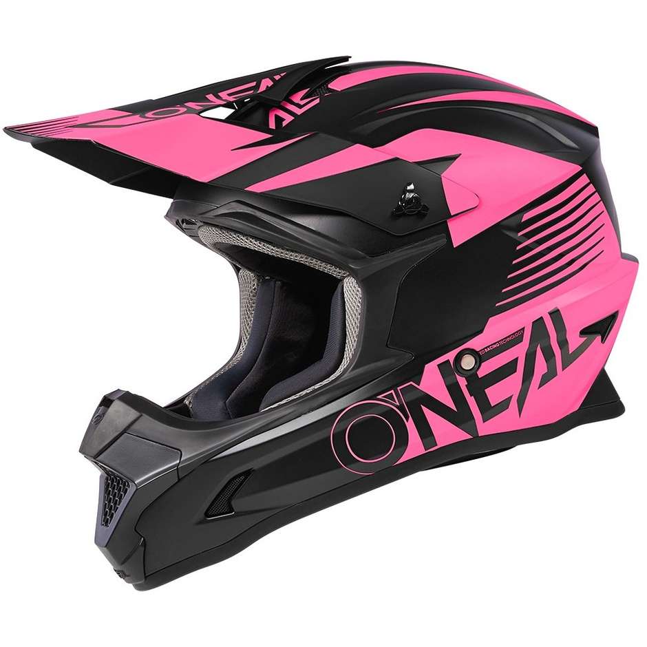 Casque moto enduro Oneal 1SRS Helmet STREAM V.23 Noir Rose