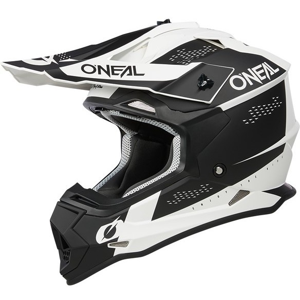 Casque moto enduro Oneal 2SRS Helmet SLAM V.23 Noir Blanc
