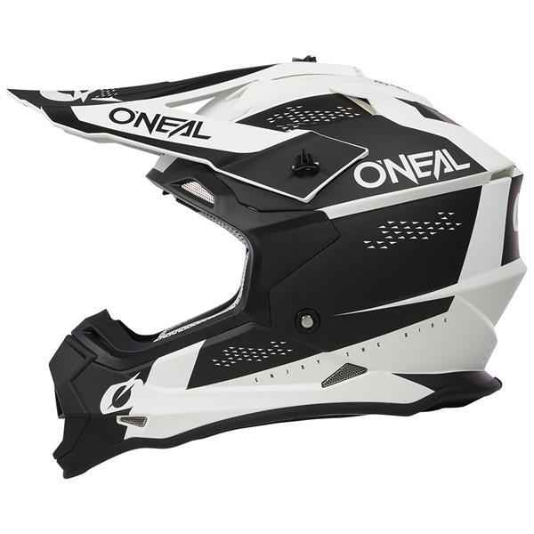 Casque moto enduro Oneal 2SRS Helmet SLAM V.23 Noir Blanc