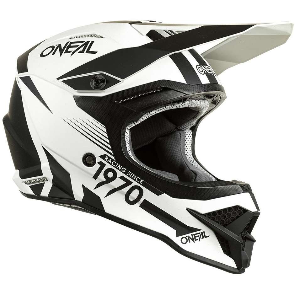 Casque Moto Enduro Oneal 3Srs INTERCEPTOR V.22 Cross Noir Blanc