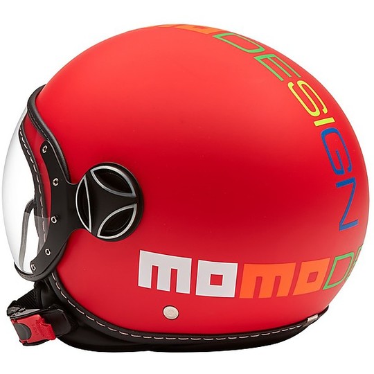 Casque moto enfant Jet Momo Design FGTR BABY Matt Red Multicolor