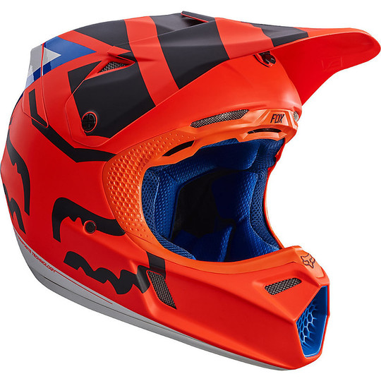Casque moto Fox V3 Creo Cross Enduro en fibre orange