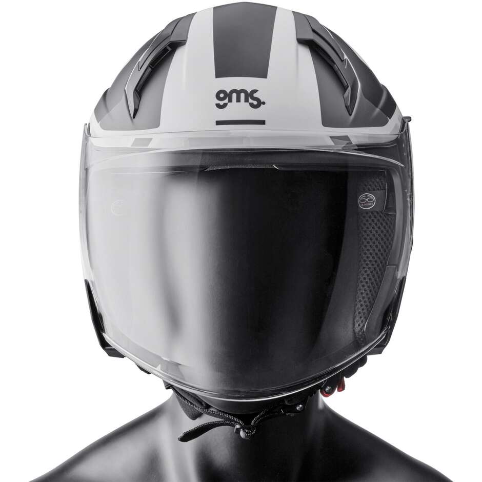 Casque Moto Gms Vectus Graphic Jet Noir Blanc