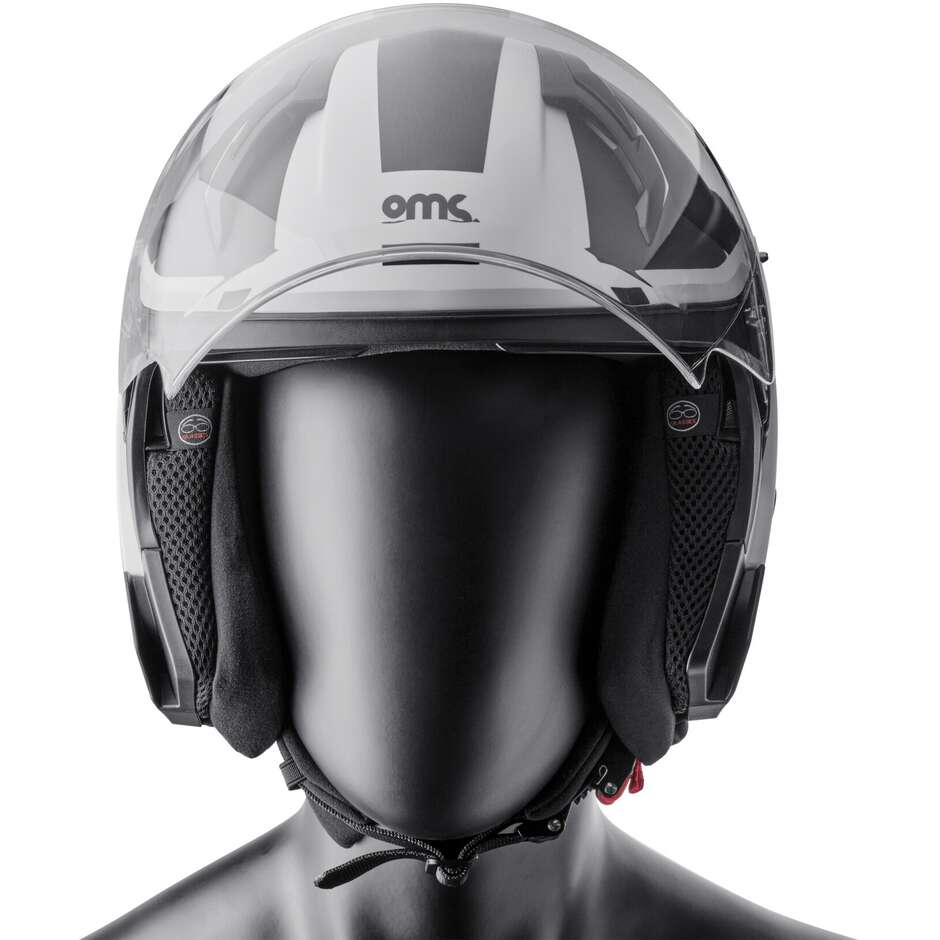 Casque Moto Gms Vectus Graphic Jet Noir Blanc